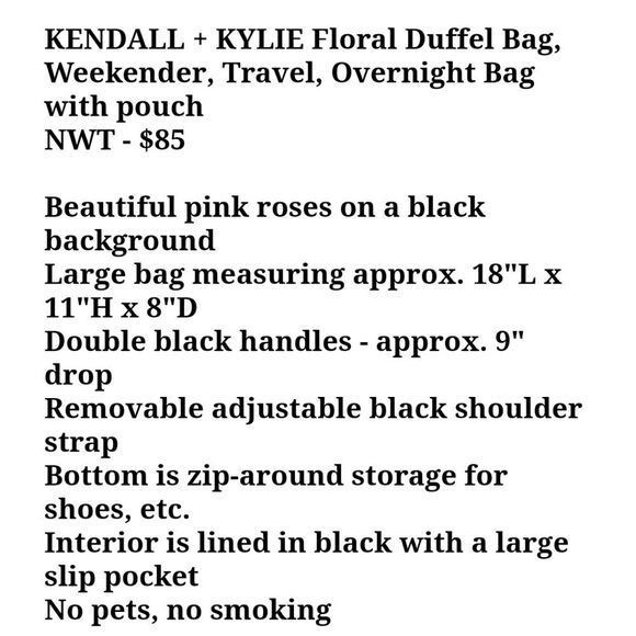 Kendall & Kylie Floral Weekender w/Detachable Wristlet - Picture 13 of 13